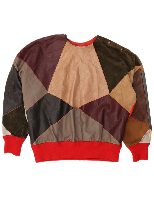 Vintage ženski džemperi prekomjerne dužine UK 18 XL Raznobojni patchwork