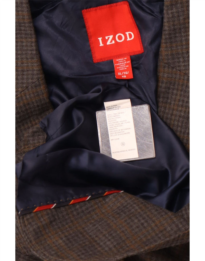 IZOD muška jakna sa 2 gumba UK 42 XL sivi karirani poliester
