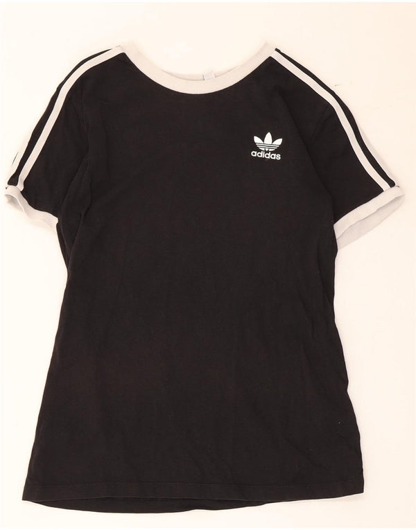 Adidas ženska majica kratkih rukava UK 12 Srednje crni pamuk u blokovima boja