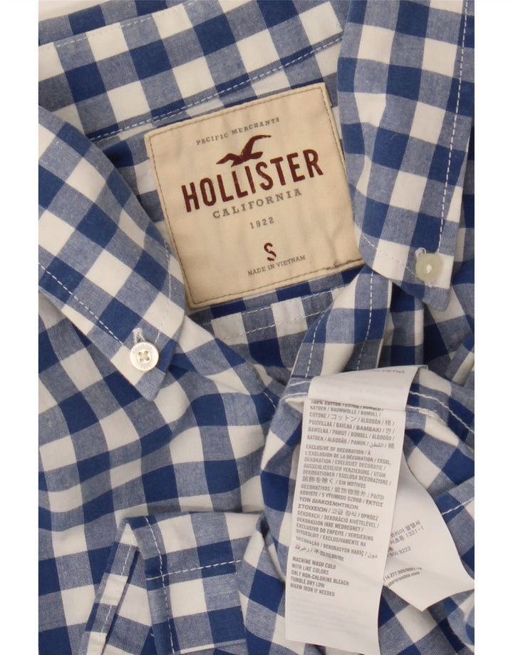 HOLLISTER Muška košulja mala tamnoplava pamuk od ginghama