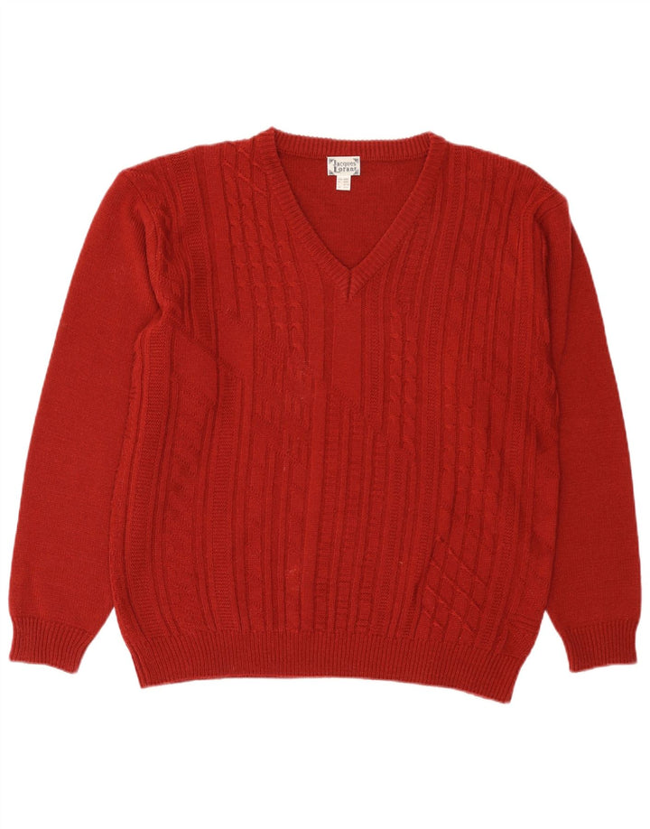 Jacques Lorant Muški džemper s V-izrezom UK 38/40 srednje crvena poliakril
