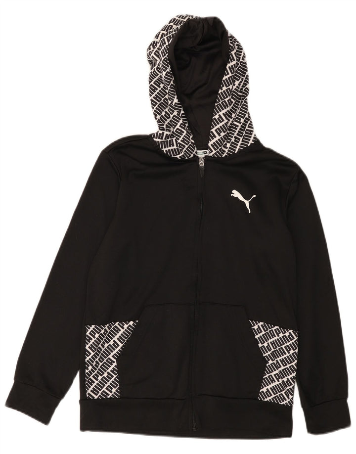 Puma Boys Graphic Zip pulover s kapuljačom 10-11 godina Srednje crni poliester