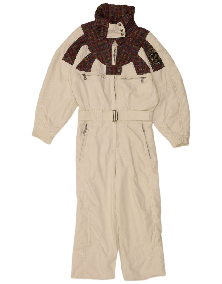 CHERVO Ženski skijaški kombinezon IT 42 Srednje bijeli karirani poliamid