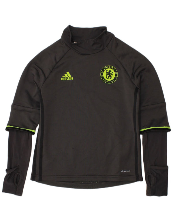 Adidas Boys Chelsea FC majica dugih rukava s grafikom 7-8 godina siva poliester