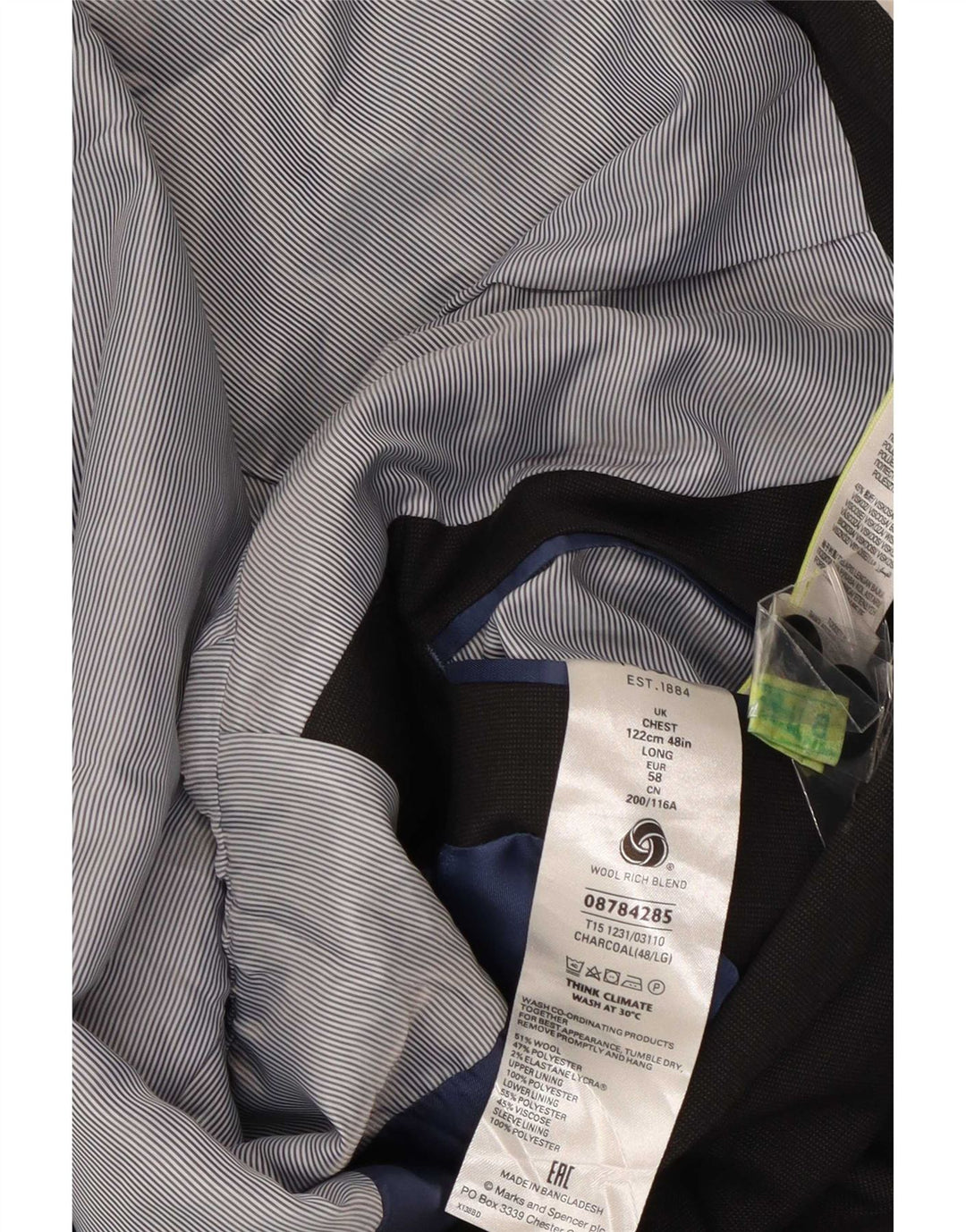 Marks & Spencer muška jakna sa 2 gumba UK 48 2XL siva vuna