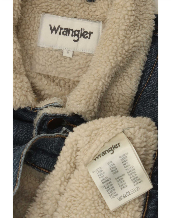 Wrangler muška traper šerpa jakna UK 36, mali plavi pamuk