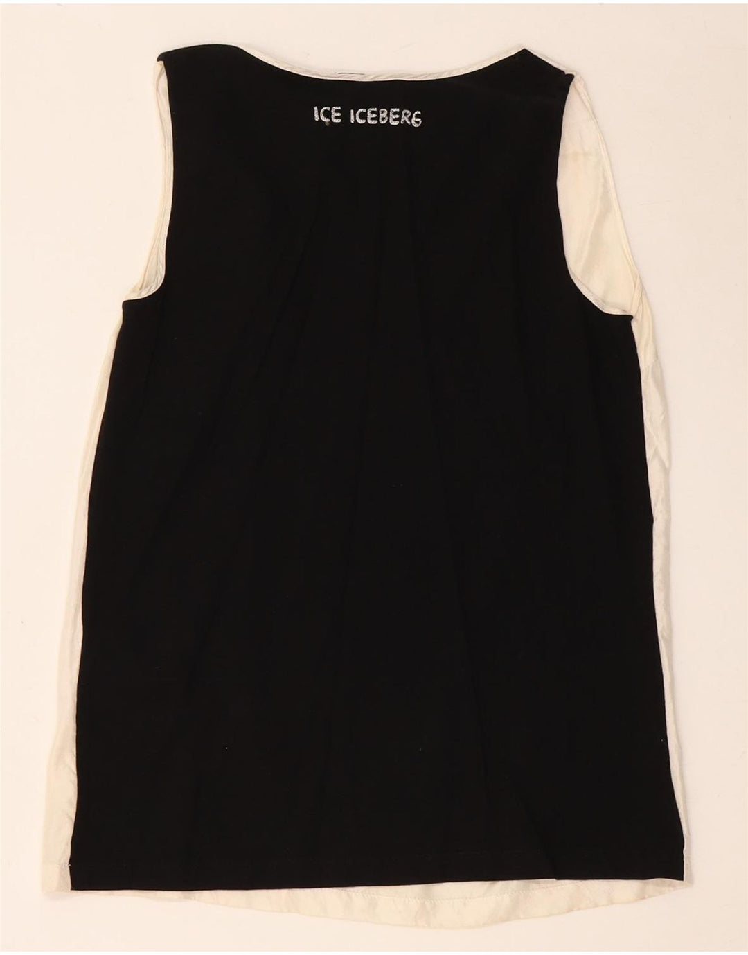 ICEBERG gornji dio ženske grafičke bluze UK 8 Small Off White Colourblock