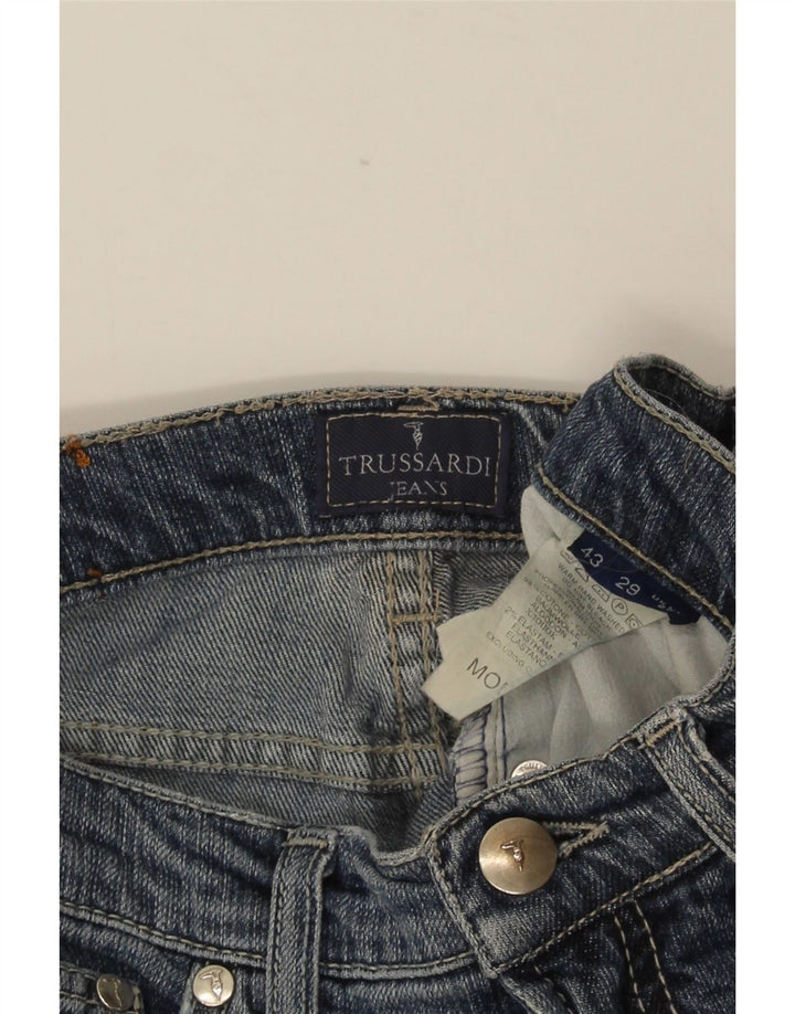 Ženske traperice TRUSSARDI Bootcut W27 L29 plavi pamuk