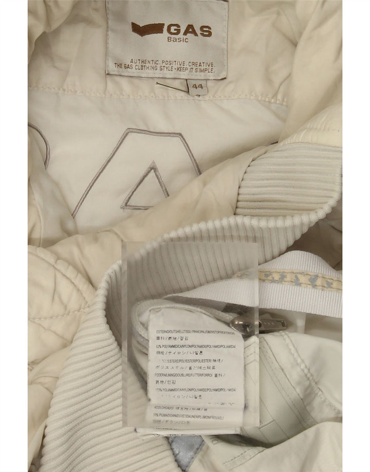 Ženska podstavljena jakna s kapuljačom Gas IT 44 srednje bijele boje od poliamida