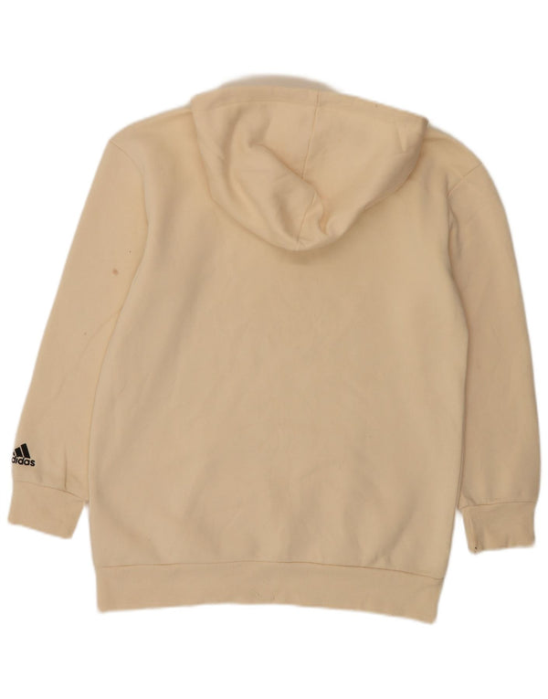 Adidas ženska majica s kapuljačom s grafičkim motivima UK 4/6 XS bež pamuk