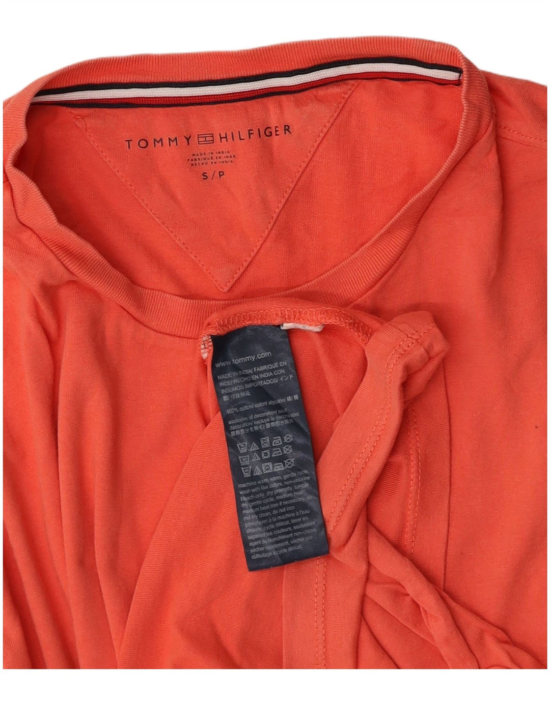 TOMMY HILFIGER Mens T-Shirt Top Small Pink Cotton