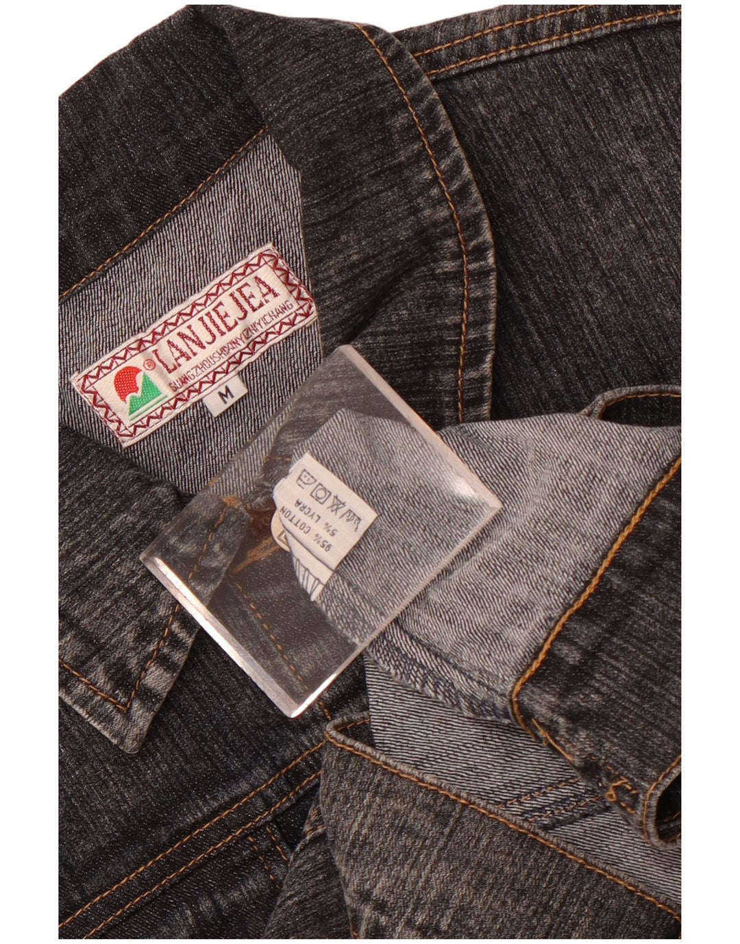 Vintage ženska crop traper jakna UK 12 srednje sivi pamuk