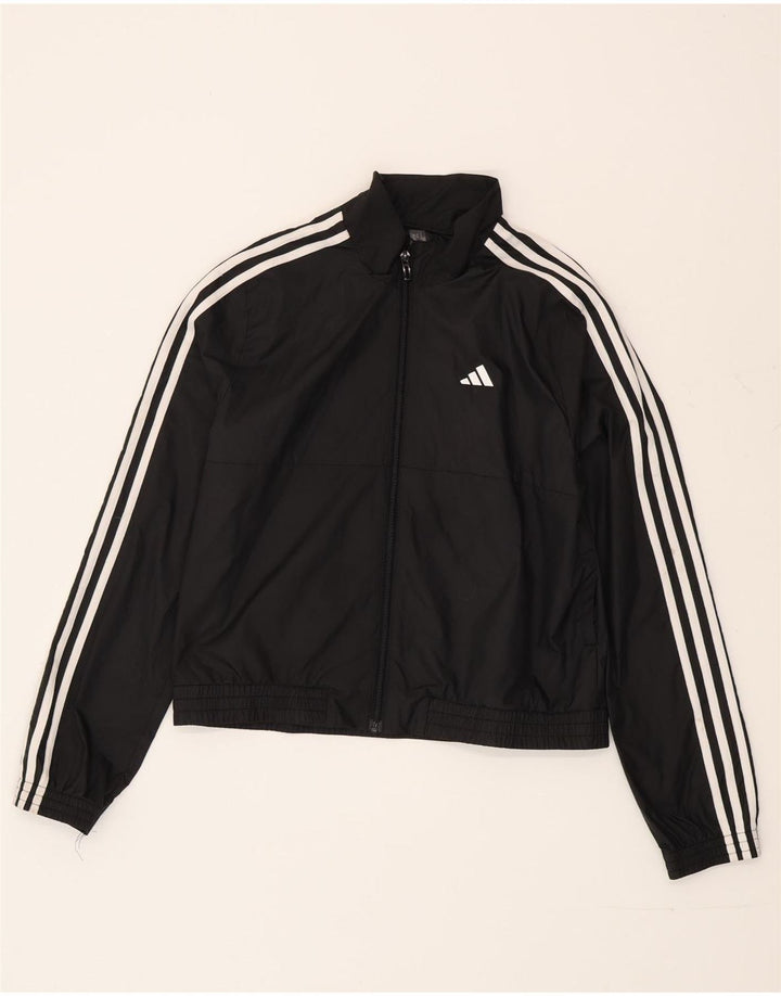 Gornja jakna od trenirke Adidas za djevojčice 14-15 godina, crni poliester