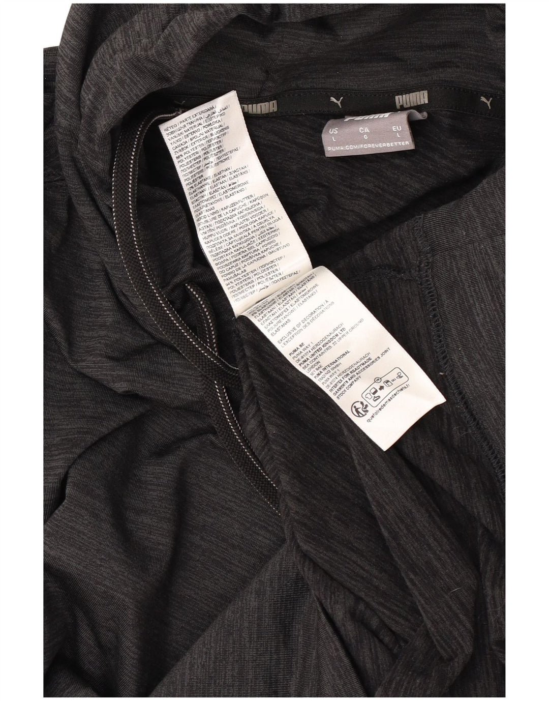 Puma muška majica s kapuljačom Veliki crni poliester