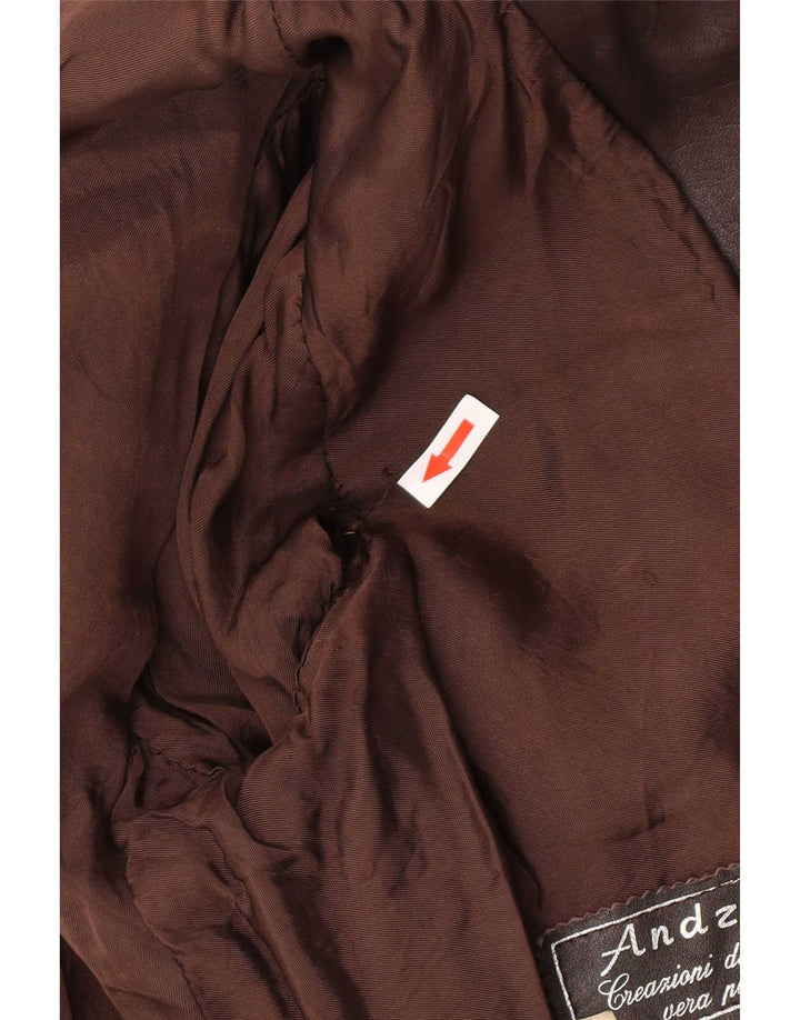 Vintage muška bomber kožna jakna IT 48 srednje smeđe kože