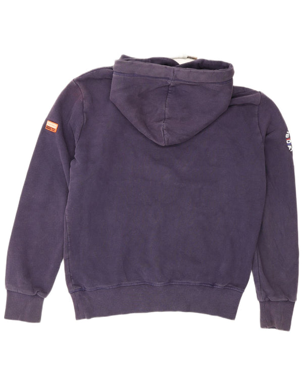 Superdry muška majica s kapuljačom s kapuljačom, veliki tamnoplavi pamuk