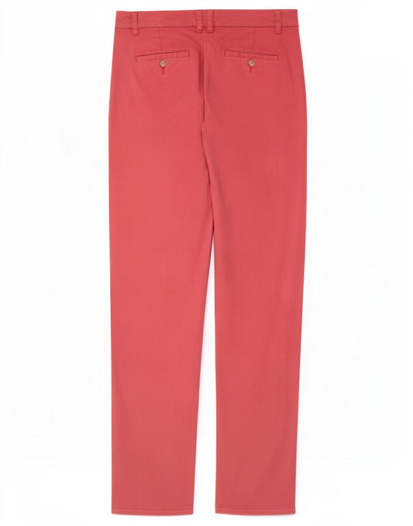 Joules Womens Straight Chino Trousers UK 12 Medium W32 L30 Pink Cotton