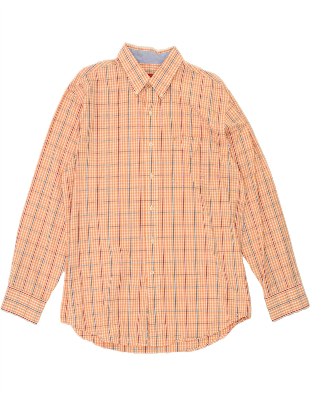 IZOD Mens Shirt Large Orange Check Cotton Vintage Izod and Second-Hand Izod from Messina Hembry 