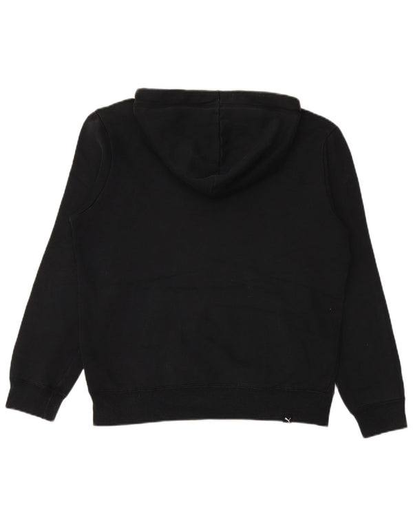 PUMA muška majica s kapuljačom s kapuljačom, mali crni pamuk