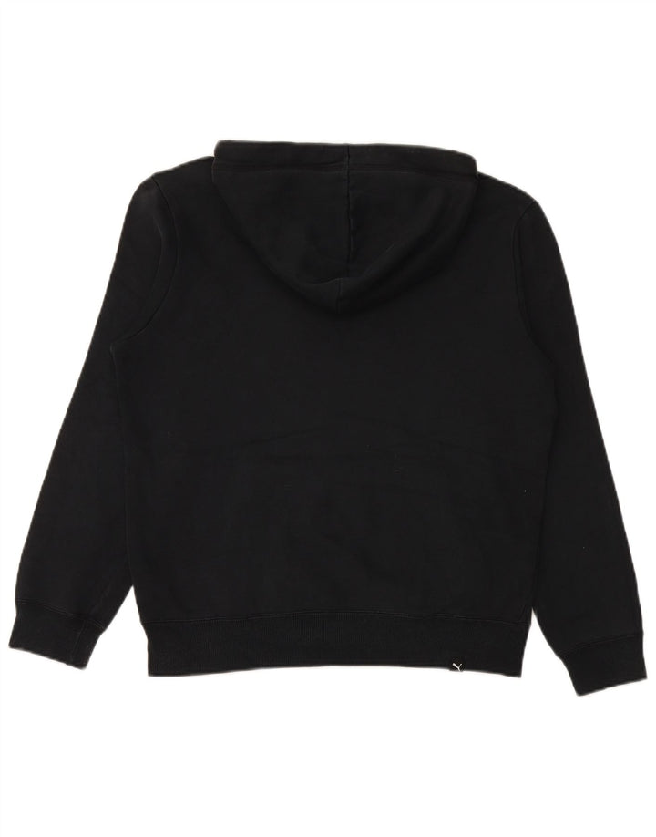 PUMA muška majica s kapuljačom s kapuljačom, mali crni pamuk