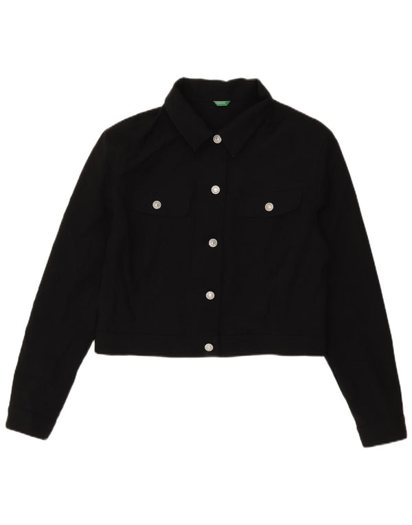 Benetton ženska bomber jakna UK 14 veliki crni poliester