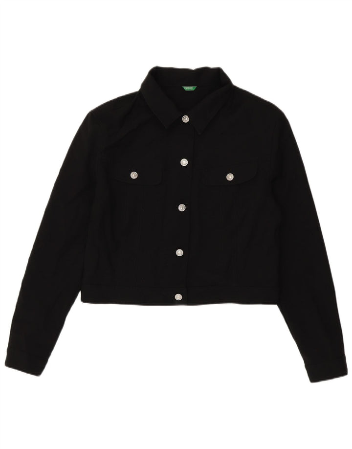 Benetton ženska bomber jakna UK 14 veliki crni poliester
