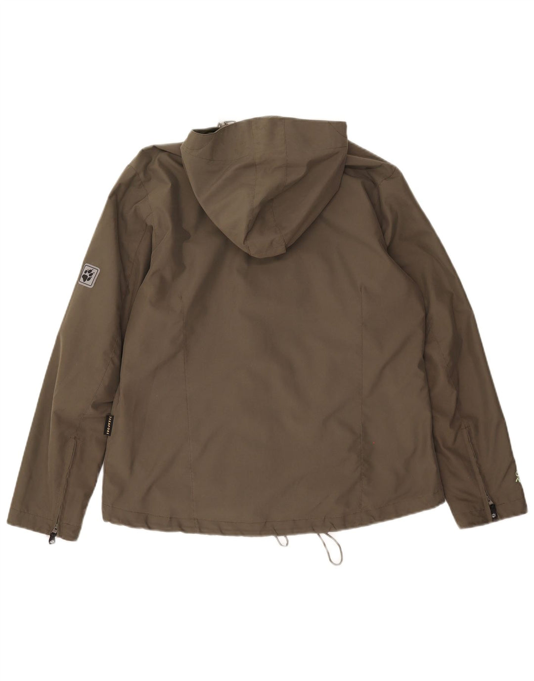 Jack Wolfskin ženska kišna jakna s kapuljačom UK 14/16 veliki kaki poliester