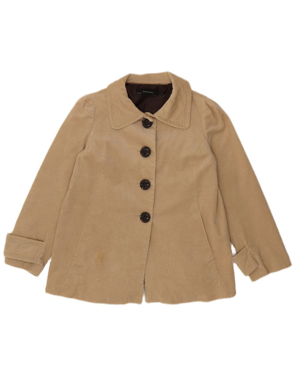 Zara ženska jakna od samta UK 16 Large Beige Cotton