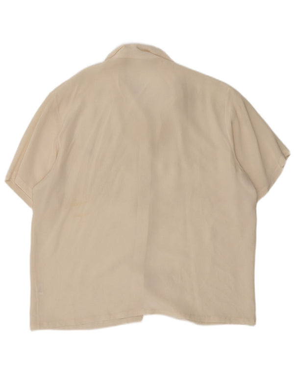 Vintage ženska košulja kratkih rukava UK 14 Large Off White