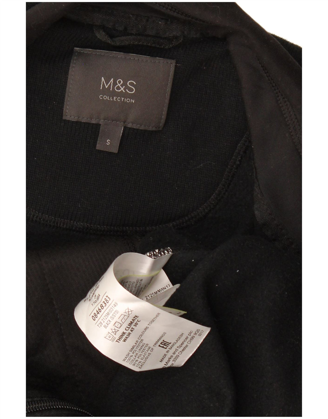 MARKS & SPENCER Ženska prevelika jakna od flisa UK 10 Mala crna poliester
