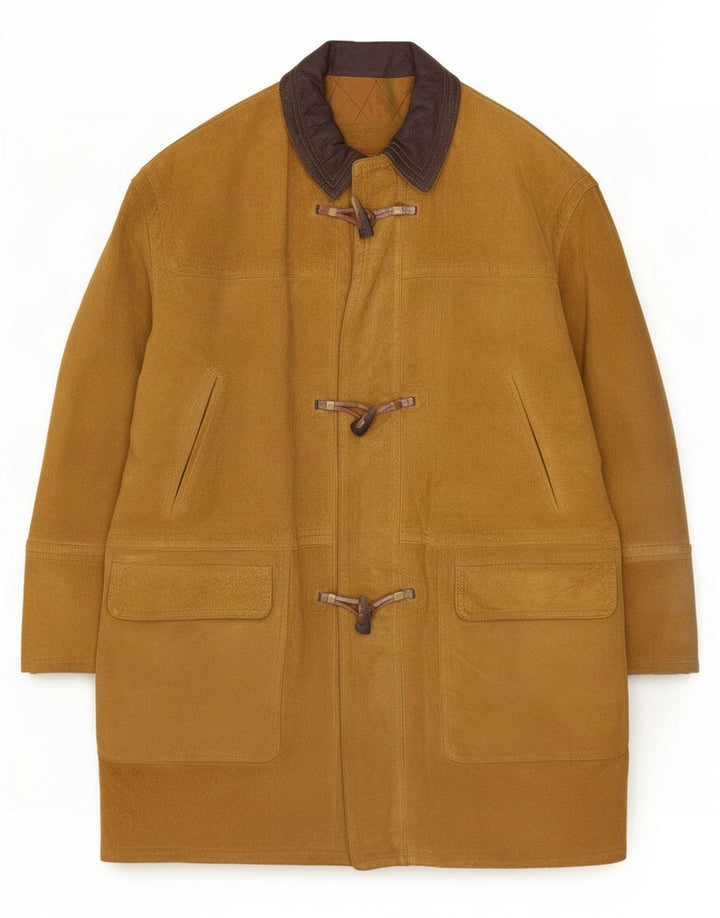 Vintage muški duffle kaput od antilopa IT 52 XL bež koža