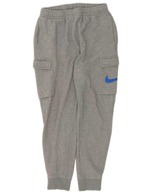 Nike muške grafičke kargo trenirke, hlače za trčanje, srednje sive fleke