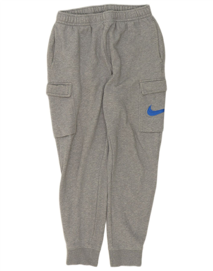 Nike muške grafičke kargo trenirke, hlače za trčanje, srednje sive fleke