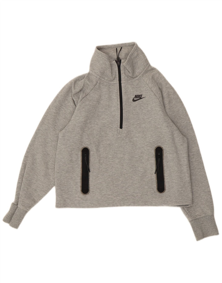 NIKE Ženska prekomjerna majica s kratkim rukavima UK 10 Small Grey Flected