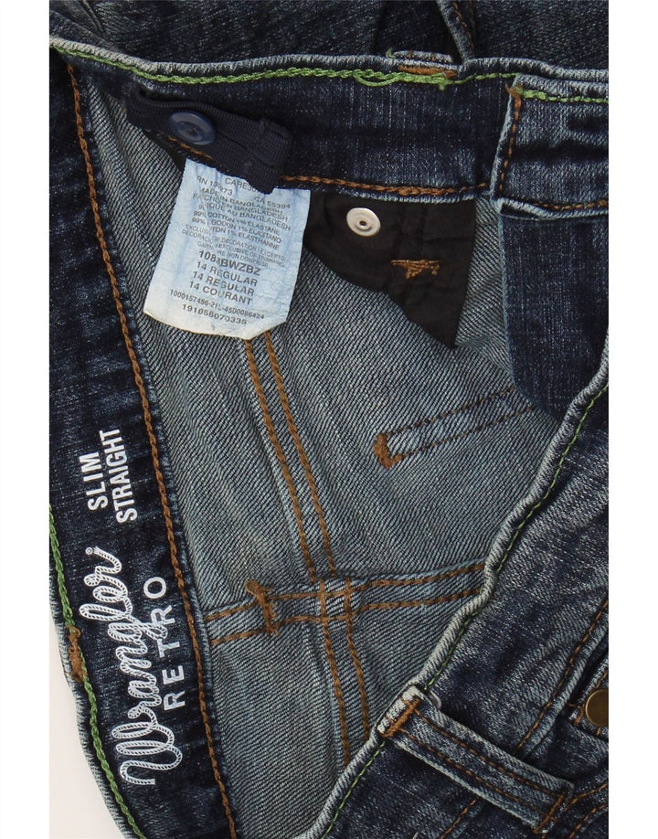 WRANGLER Retro uske ravne traperice za dječake 13-14 godina W26 L29 plavi pamuk