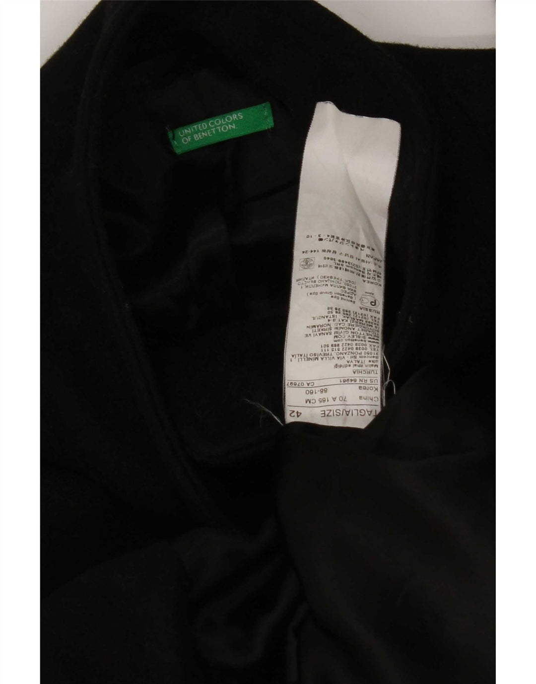 Benetton ženski kaput IT 42 srednje crne vune