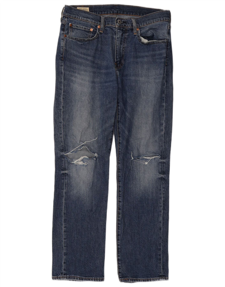 Levi's muške 514 ravne traperice s oštećenjem W32 L30, plavi pamuk