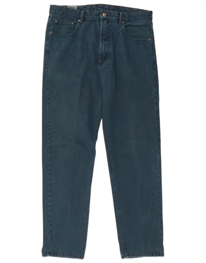 JINGLERS Mens Straight Jeans W36 L32 Blue Cotton