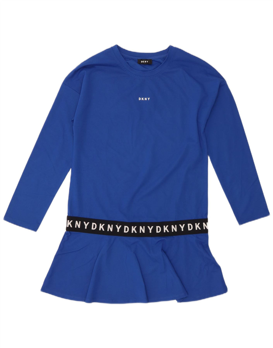 Dkny Ženska grafička majica tunike dugih rukava UK 14 Srednje plava viskoza