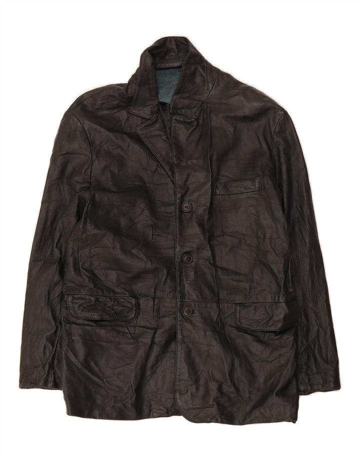 VINTAGE Mens Leather Jacket UK 38 Medium Black Vintage Vintage and Second-Hand Vintage from Messina Hembry 