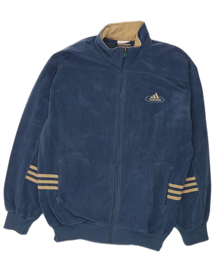 Adidas muška gornja jakna od trenirke od velura UK 40/42 srednje tamnoplava poliester