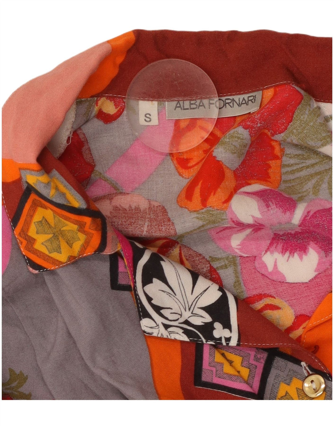 ALBA FORNARI Ženska prevelika košulja UK 10 Small Multicolored Patchwork