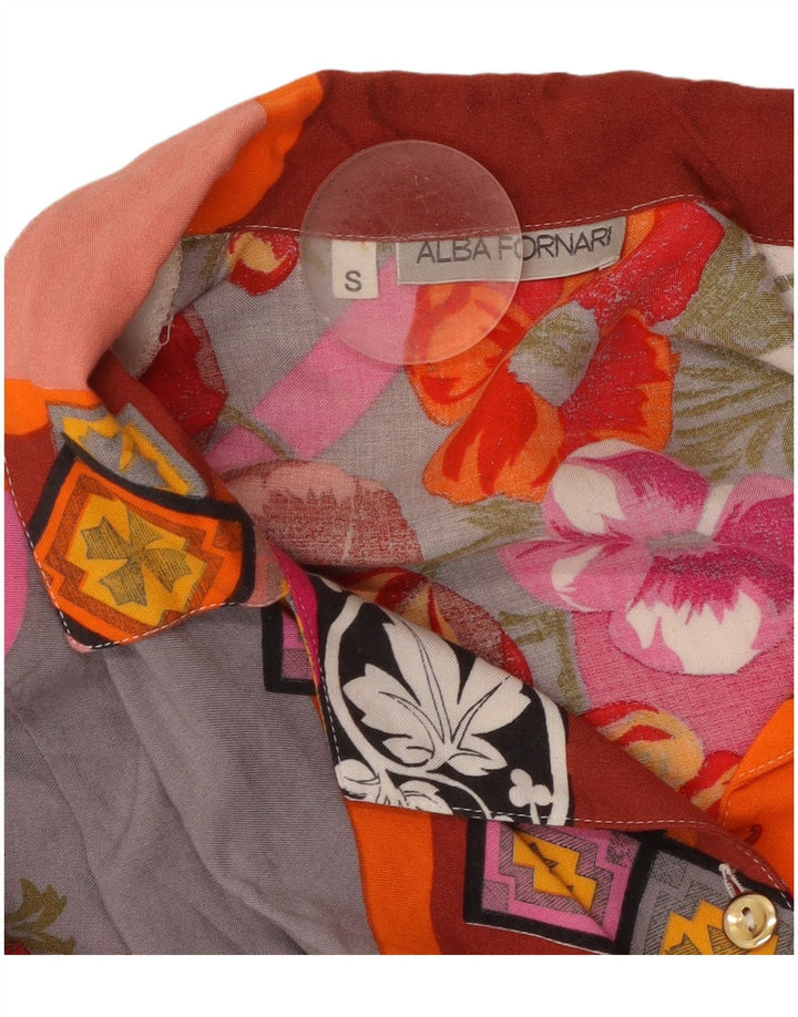 ALBA FORNARI Ženska prevelika košulja UK 10 Small Multicolored Patchwork