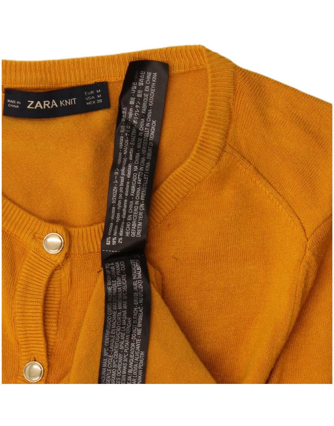 Zara ženski kardigan pulover UK 12 Srednje žuta viskoza