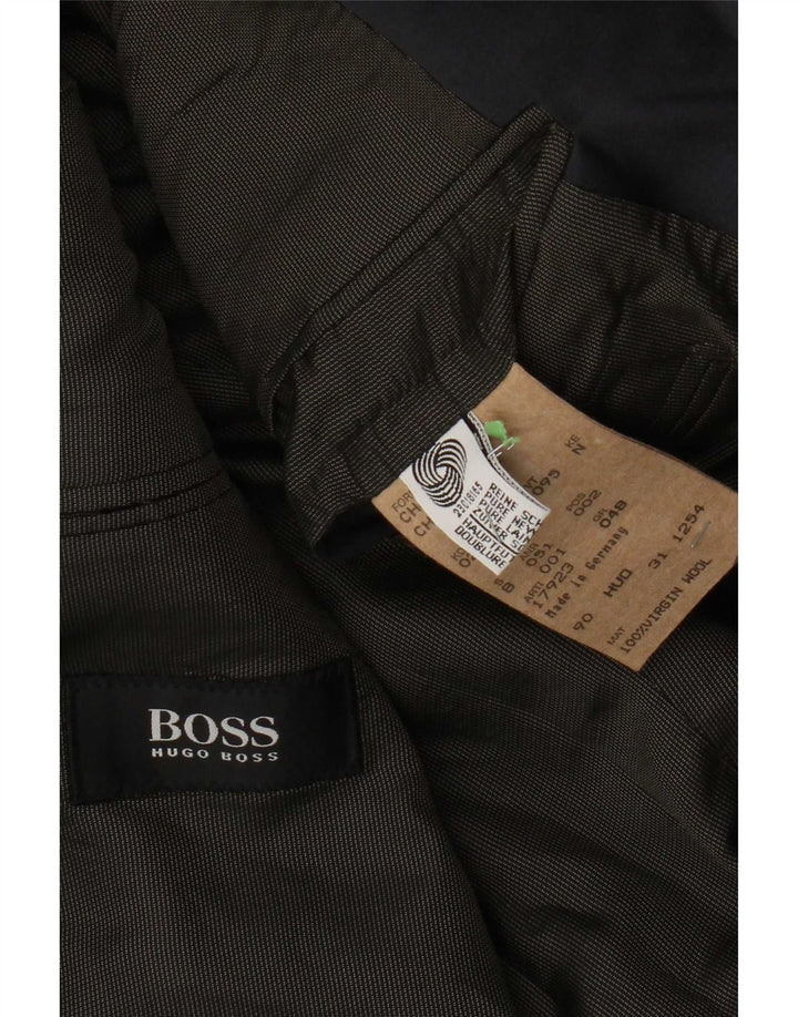 Hugo Boss Muška jakna sa 3 gumba EU 48 Srednja tamnoplava djevičanska vuna