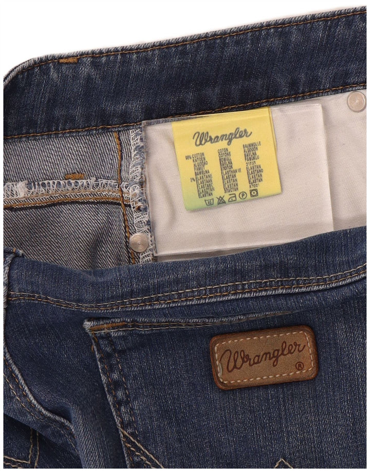 Wrangler ženske traperice s curvy bootcut W32 L30 plavi pamuk