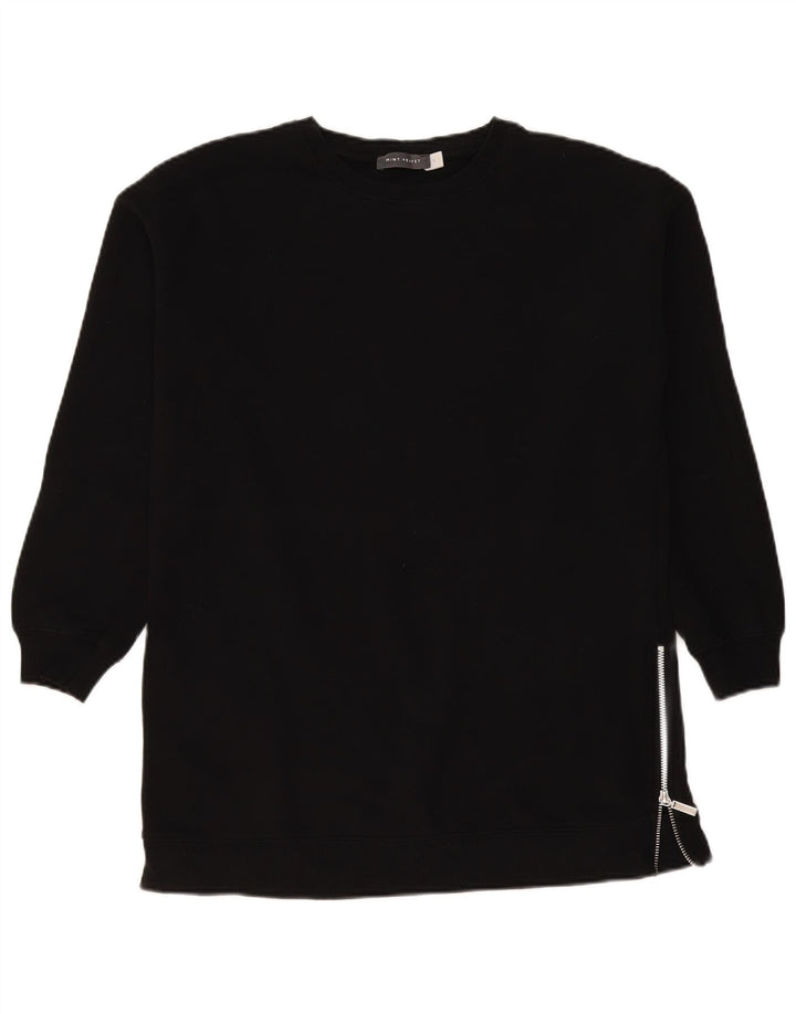 MINT VELVET Ženska dugačka prekomjerna majica s kratkim rukavima UK 10 Small Black