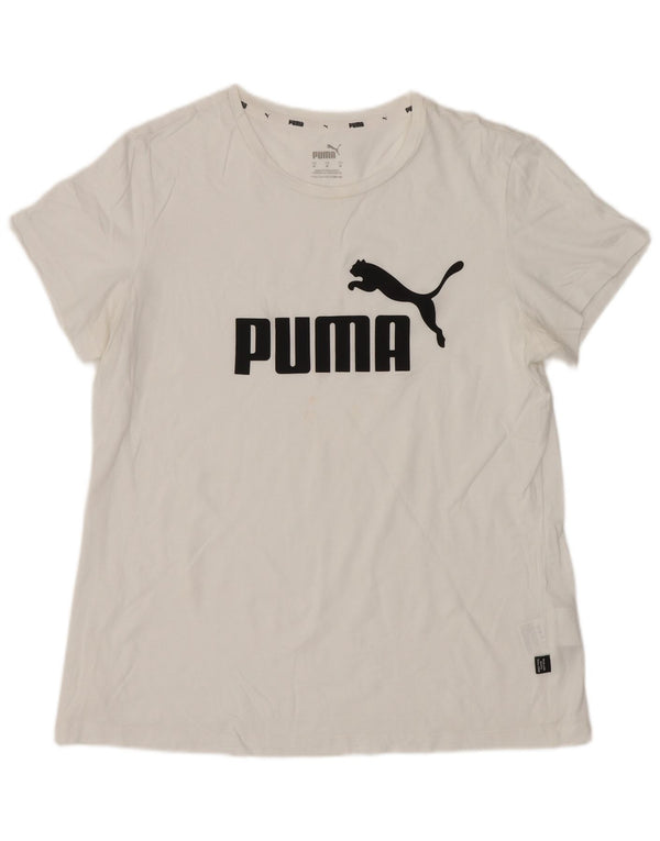 Puma ženska majica kratkih rukava s grafičkim motivima UK 12 Srednje bijeli pamuk