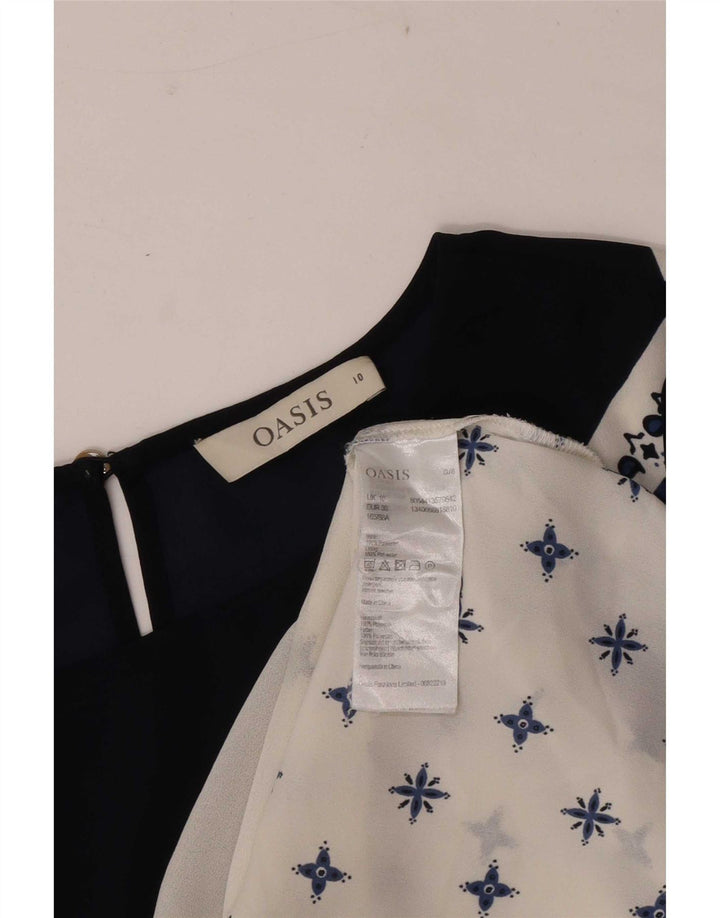 Oasis ženska bluza Top UK 10 Mali tamnoplavi paisley poliester