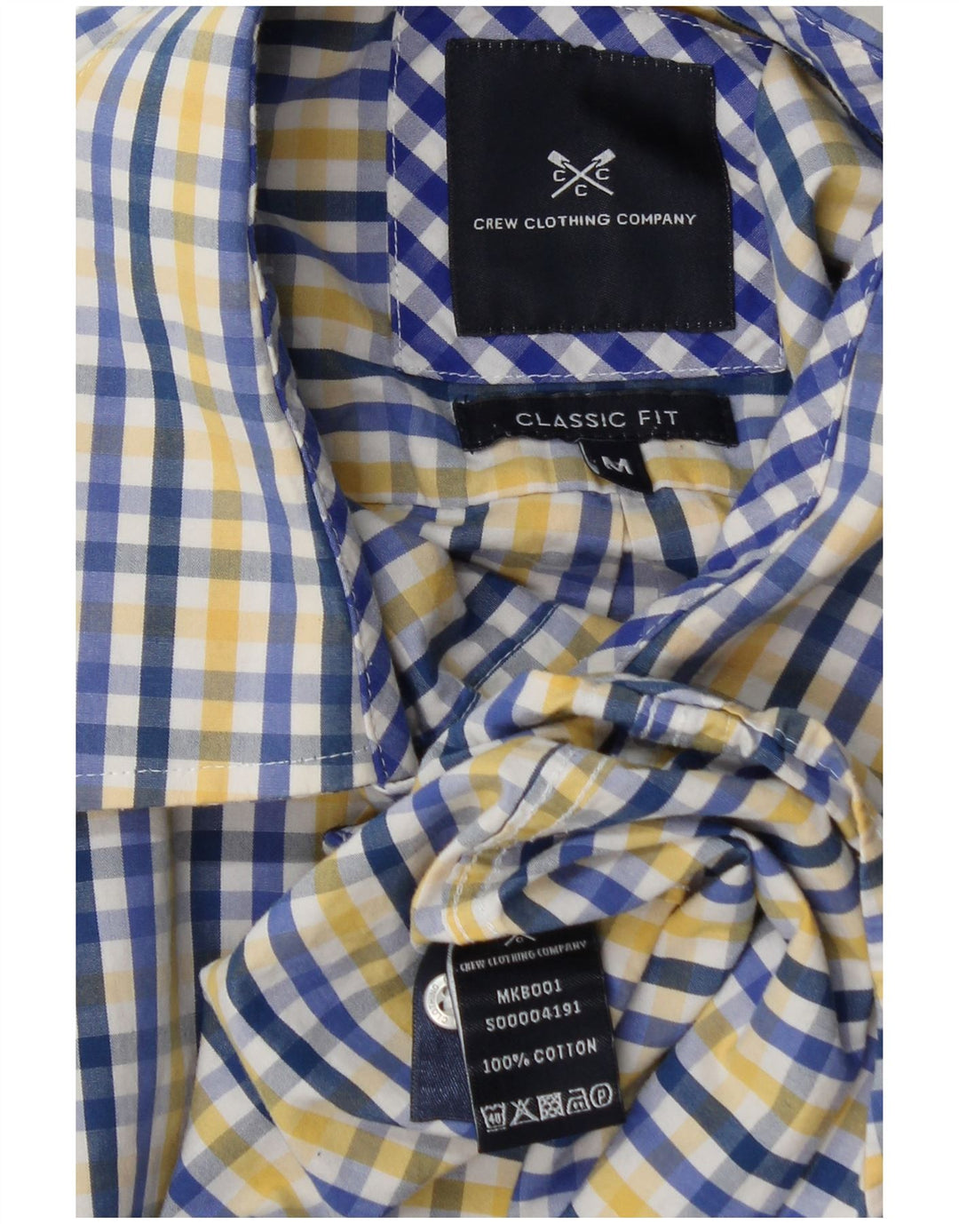 Crew Clothing Muška klasična košulja Srednje plavi karirani pamuk